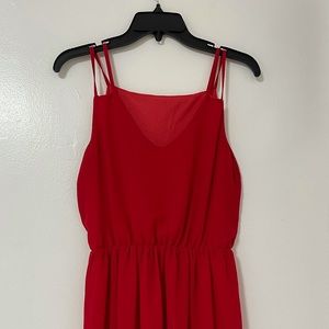Red double strap dress